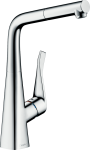 HANSGROHE METRIS M71 virtuves izlietnes jaucējkrāns 320 ar izvelkamu dušu HG14821000 