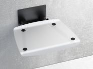 RAVAK OVO B Opal/Black dušas sēdeklis balts/melns 36x36x13 B8F0000046 