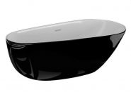 Polimat SHILA Brīvi ванна отдельно стоящая с сифоном 170x85 черная глянцевая 00342 