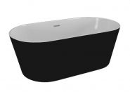 Polimat UZO ванна отдельно стоящая с сифоном 160x80 черная матовая 00337 