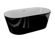 Polimat UZO Brīvi stāvoša vanna ar sifonu 160x80 melna spīdīga 00336 