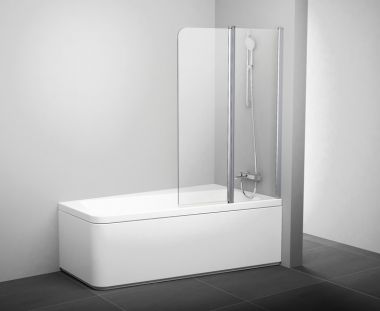 10CVS2-100 Стенка для ванны 10° 100 L(левая) белый/стекло Transparent