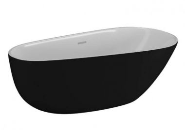 Polimat SHILA ванна отдельно стоящая с сифоном 170x85 черная матовая 00345 