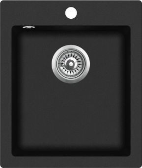 AQUASANITA SIMPLEX Мойка для кухни из каменной массы 42.5x50 SQS100W 601 black metallic