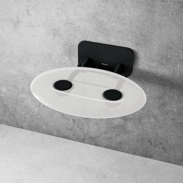 RAVAK OVO P II Clear/Black dušas sēdeklis caurspīdīgs/melns 355x410x130 B8F0000056 