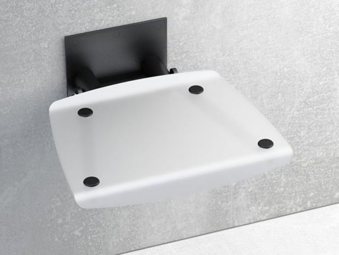 RAVAK OVO B II Opal/Black dušas sēdeklis balts/melns B8F0000060 