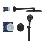 GROHE SmartControl Rainshower SmartActive 310 iebūvējama dušas termostata komplekts phantom black 34863KF0 