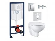 GROHE komplekts 39586000 : rāmis, Skate Cosmo taustiņš, pods BauCeramic Rimless ar SoftClose vāku 