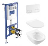Villeroy & Boch komplekts - ViConnect rāmis, taustiņš balts, Architectura TF[e3] pods ar QR/SC vāku 4616D301 