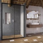 RAVAK BLSDP2-120 Dušas durvis Melns Transparent X0PMG0300Z1 