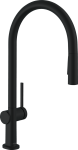 HANSGROHE Talis M54 210 2jet virtuves jaucējkrāns ar izvelkamu dušu melns matēts HG72800670 