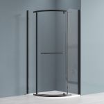ROTH JANDIS 900 pusapaļa dušas kabīne black elox/stikls 