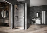 RAVAK NEXTY NDOP2-110 Veramas dušas durvis Melns/ Transparent 03OD0300Z1 