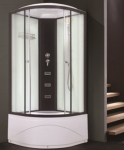 AKCIJA! AQUALINE OW-8014 BLACK/WHITE dušas kabīne ar masāžu 90x90 L018014WH 