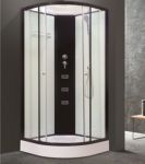 AKCIJA! AQUALINE OW-8054 BLAC/WHITE dušas kabīne ar masāžu 90x90 L018054WH 