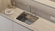 WISENT W35848 Satin virtuves izlietne 58x48 ar dozatoru un sifonu 