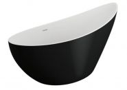 Polimat ZOE Brīvi stāvoša vanna ar sifonu 180x80 melna matēta 00332 