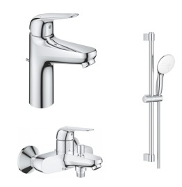 GROHE komplekts 1001780 - EUROECO izlietnes, vannas jaucējrāni un TEMPESTA 110 duša 
