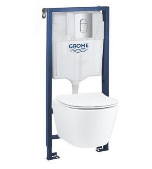 GROHE komplekts 101046SH0H: Solido rāmis, taustiņš Arena Cosmo hroms, SEREL Rimless pods ar QR/SC vāku 
