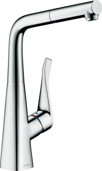 HANSGROHE METRIS M71 virtuves izlietnes jaucējkrāns 320 ar izvelkamu dušu HG14821000 