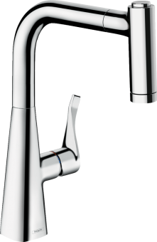 HANSGROHE METRIS M71 virtuves izlietnes jaucējkrāns 220 ar izvelkamu dušu HG14834000 