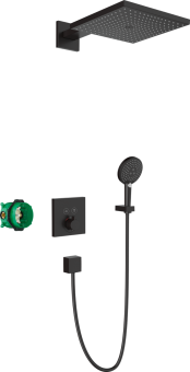 HANSGROHE ShowerSelect Raindance E 300 dušas sistēma ar iebūvejamo termostatu matēta melna HG27939670 