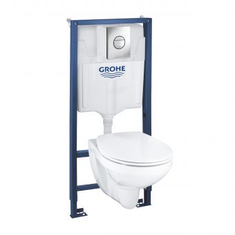 GROHE komplekts 39499000 : rāmis, Nova Cosmo taustiņš, pods BauCeramic ar Soft Close vāku 