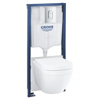 GROHE komplekts 39536000 : rāmis, Arena Cosmo taustiņš, pods EuroCeramic ar Soft Close vāku 