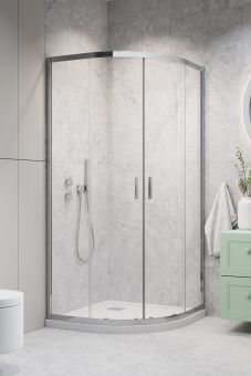 RADAWAY ALIENTA E 80x90 asimetriska dušas kabīne Chrome/Transparent 10248090-01-01 