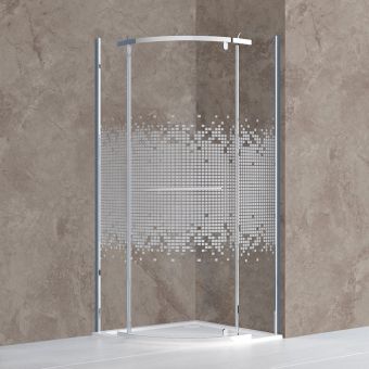 ROTH ARDIS 900 pusapaļa dušas kabīne brilliants/rakstains stikls 