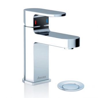 RAVAK Chrome CR011.00 Izlietnes maisītājs ar pamatnes vārstu X070053 
