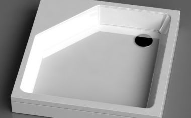 VISPOOL KD-90 Dušas paliktnis 890x890x240 balts 