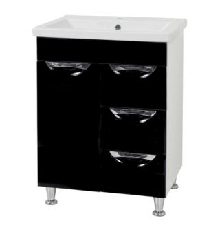 SANSERVIS LAURA 60 skapis ar izlietni COMO60 56.5x80x43 melns 48766 