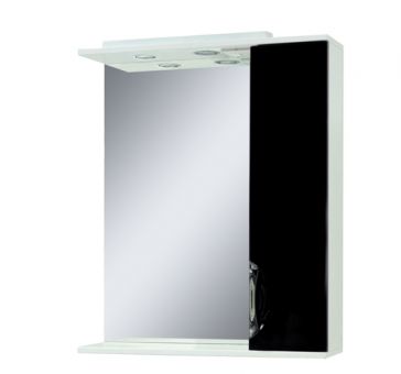 SANSERVIS LAURA 60 skapis ar spoguli 60x85x17 melns 48767 