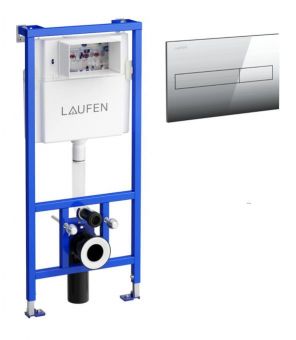 LAUFEN LIS CW1 rāmis podam ar hromētu LIS AW1 DUO taustiņu H8946650000001 + H8956610040001 