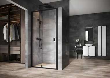 RAVAK NEXTY NDOP2-110 Veramas dušas durvis Melns/ Transparent 03OD0300Z1 
