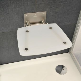 RAVAK OVO B II dušas sēdeklis OPAL matēti balts/nerūsējoša tērauda B8F0000052