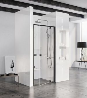 RAVAK PDOP1 Pivot Veramās dušas durvis 90 melns/stikls Transparent 03G70300Z1