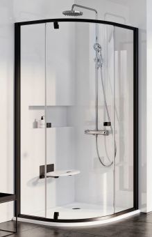 RAVAK PSKK3 Pivot Dušas kabīne 90 melna + stikls Transparent 37677300Z1