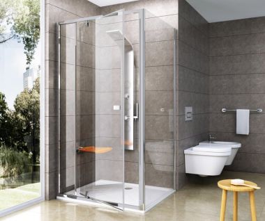 AKCIJA! RAVAK PPS Pivot Nekustīga dušas siena 90 balts/stikls Transparent 90G70100Z1 