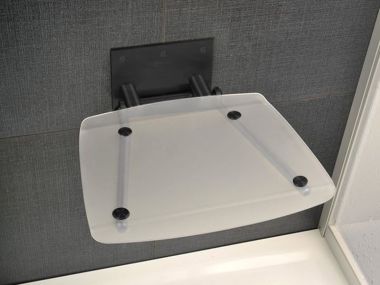 RAVAK OVO B II Clear/Black dušas sēdeklis caurspīdīgs/melns B8F0000059 