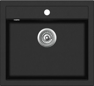 AQUASANITA QUADRO Virtuves izlietne 56.5x51 SQQ100W 601 black metallic