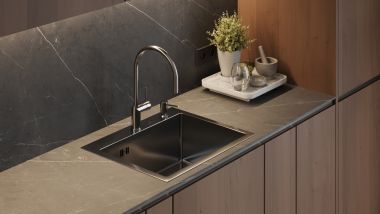 WISENT W35044 Satin virtuves izlietne 50x44 ar dozatoru un sifonu 