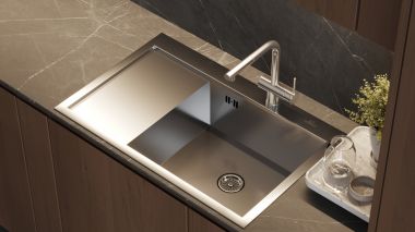 WISENT W37851-R Satin virtuves izlietne 78x51 ar dozatoru un sifonu 