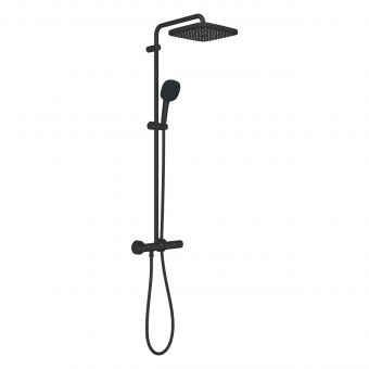 GROHE TEMPESTA 250 CUBE dušas sistēma ar termostatu matēta melna 266892431 