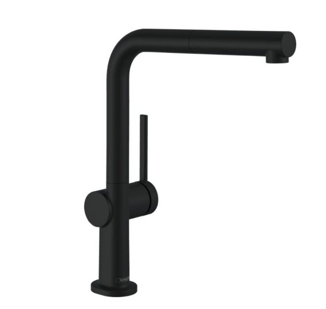 HANSGROHE Talis M54 210 1jet virtuves jaucējkrāns ar izvelkamu dušu matēts melns HG72808670 