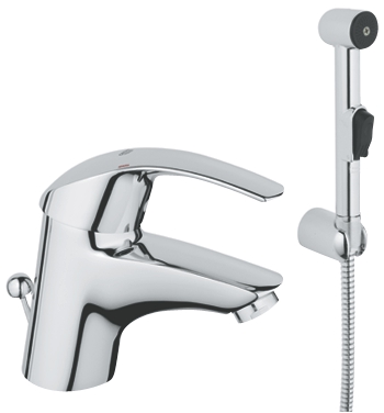GROHE Eurosmart Hygienica izlietnes jaucējkrāns ar bidetta dušu ar PopUp 33446000 