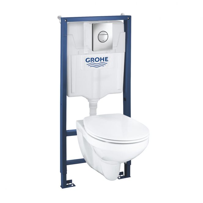 GROHE komplekts 39499000 : rāmis, Nova Cosmo taustiņš, pods BauCeramic ar Soft Close vāku 