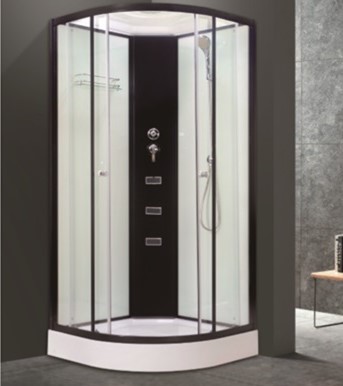 AKCIJA! AQUALINE OW-8054 BLAC/WHITE dušas kabīne ar masāžu 90x90 L018054WH 