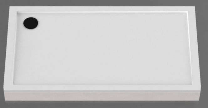 VISPOOL QQ-145 L Dušas paliktnis ar kājām un L-veida paneli kreisā puse 